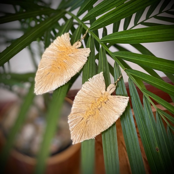 Macrame feathers earrings J. Cruz Hand made w love - Picture 7 of 13